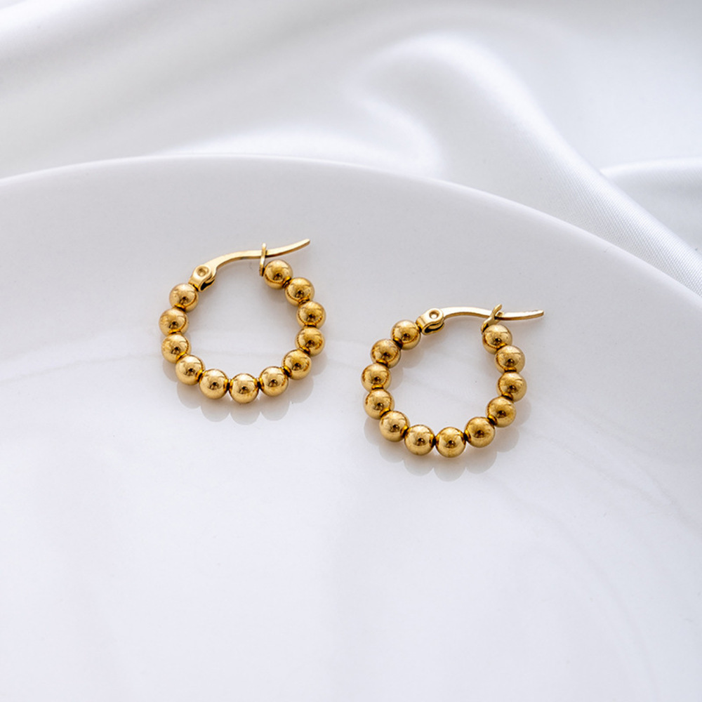 18K Gold Fashionable High-End Hoop Earrings